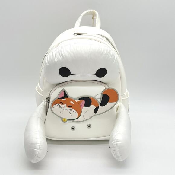 Loungefly Disney Big Hero 6 Baymax & Michigan Cat Plush Mini Backpack NEW main image 12